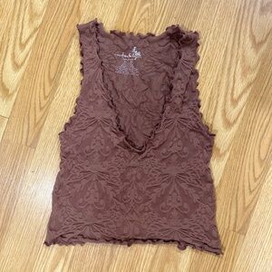 FP Brown crop top size small EUC free people